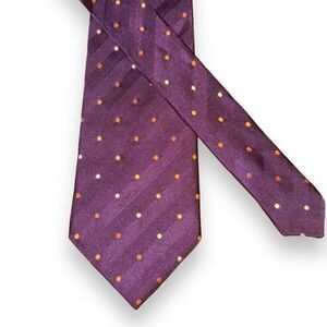 Dormeuil Paris Purple Polkadot Handmade Silk Neck Tie